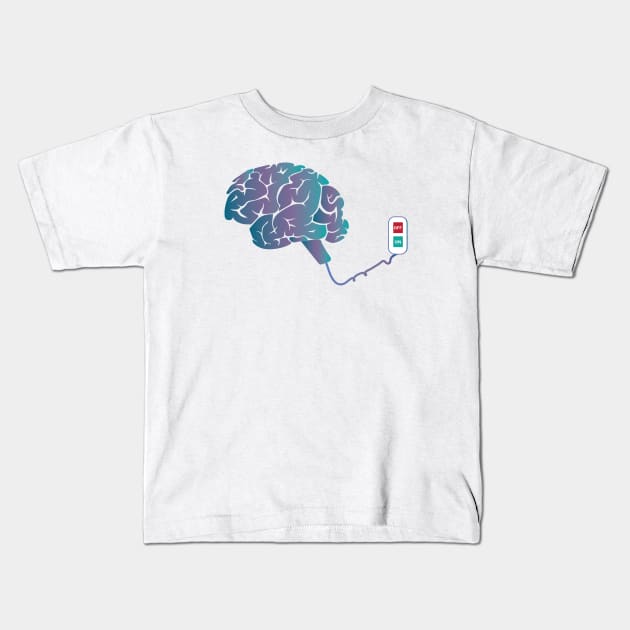 Brain-switch 0n/ off Kids T-Shirt by dddesign